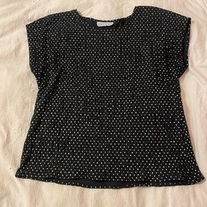 Vintage gold and black polka dot dress shirt